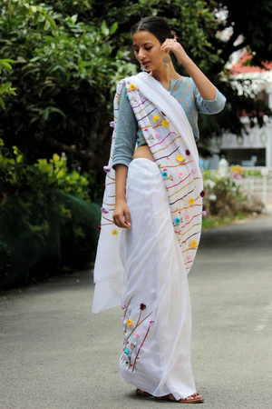 Elegant Hand Embroidered Saree