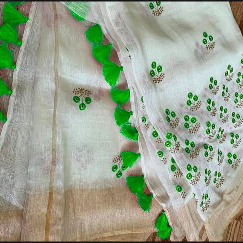 Hand Embroidered Tissue Saree