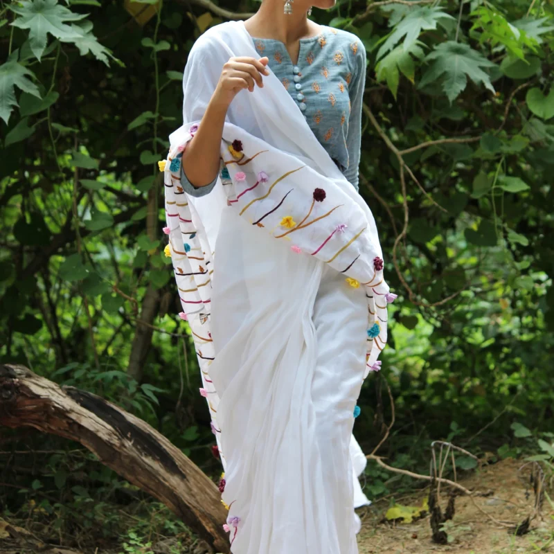 Hand Embroidered Saree