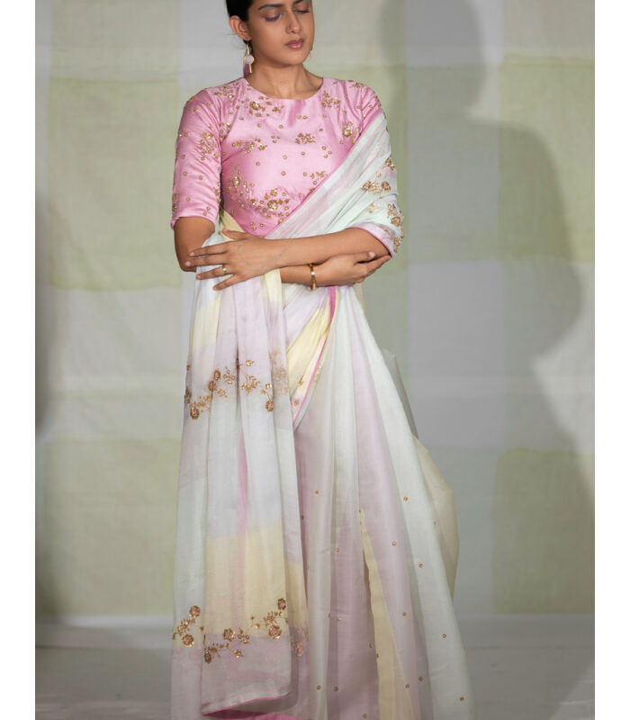 Hand Embroidered Tissue Saree